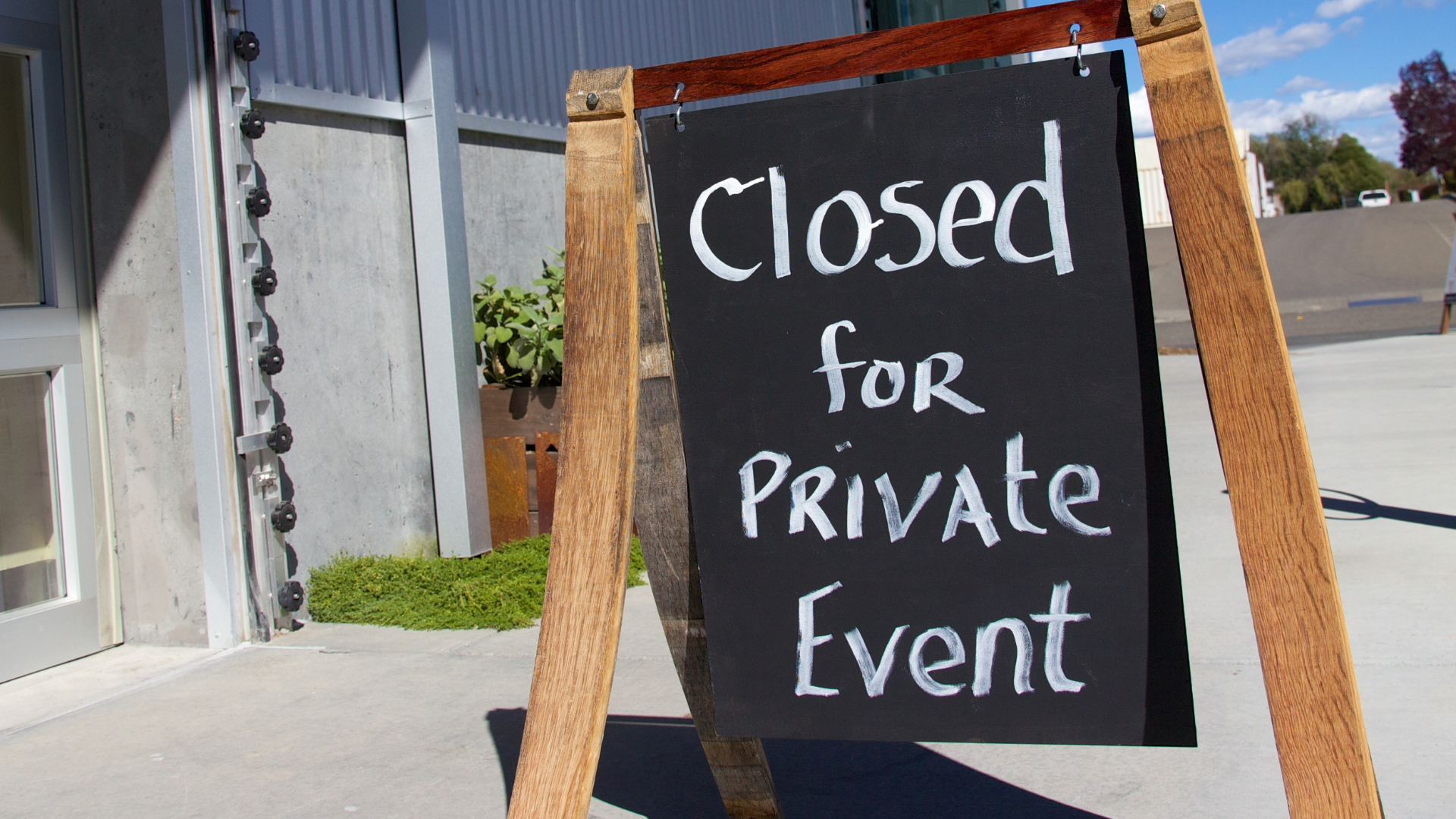 Photo of a sign that says "closed for private event"